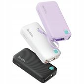 USAMS Powerbank ze zwijanym kablem USB-C Retractable 10000 mAh PD 20W Fast
