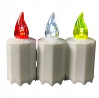 WKŁAD NA BATERIE DO ZNICZY 12 SZT / 3 KOLORY