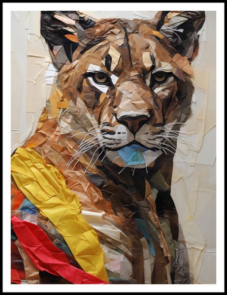 Plakat 75x100cm Papierowy Tygrys zdjęcie 3