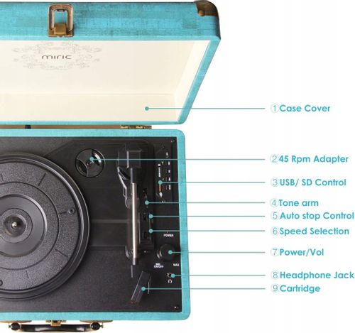 Gramofon Miric TT-4 Vintage Bluetooth RCA HIT! na Arena.pl