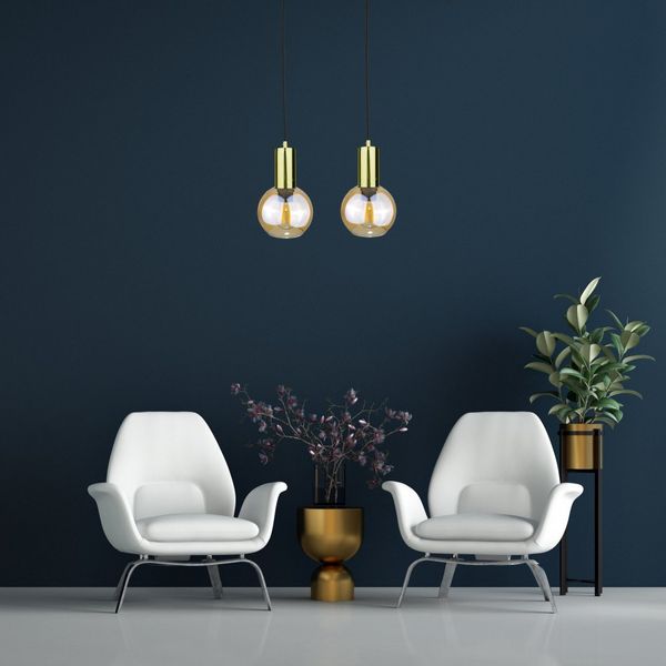 Lampa wisząca 2xE27 JANTAR GOLD zdjęcie 2