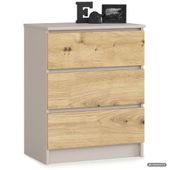 Komoda K60 Kaszmir 60 cm 3 szuflady kolor Dąb Artisan mat 60x40x77 cm