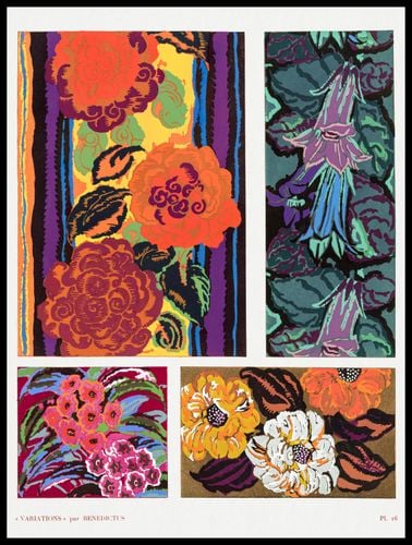 Plakat 60x80cm Kwiaty Art Deco v.16, Bénédictus Vintage do Salonu na Arena.pl