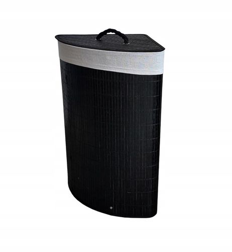 KOSZ BAMBUSOWY NA PRANIE BIELIZNĘ Z POKRYWĄ NAROŻNY POJEMNIK DUŻY 60L na Arena.pl