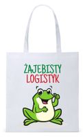 Torba Biała Eco Shopper Dla Logistyka Prezent Z Nadrukiem Ze Zdjęciem