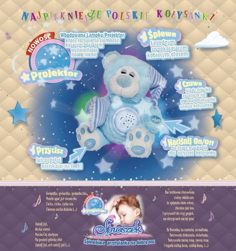 MIŚ ŚPIOSZEK Z PROJEKTOREM BEŻOWY ŚPIEWA KOŁYSANKI ŚLICZNY na Arena.pl