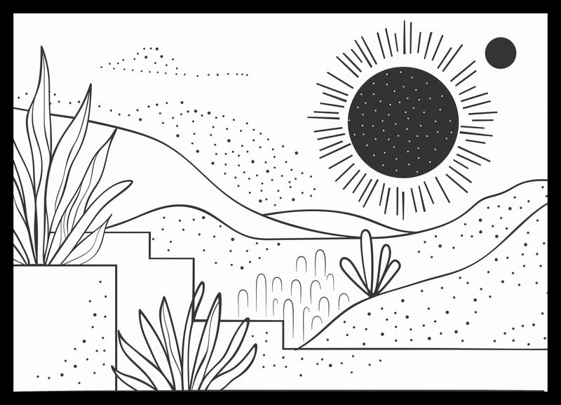 Plakat 42x29,7cm Linearny Pejzaż zdjęcie 2