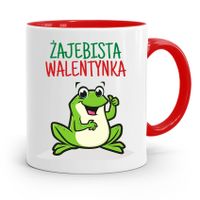 Kubek Czerwony Na Walentynki Żajebista Walentynka Z Nadrukiem Ze Zdjęciem