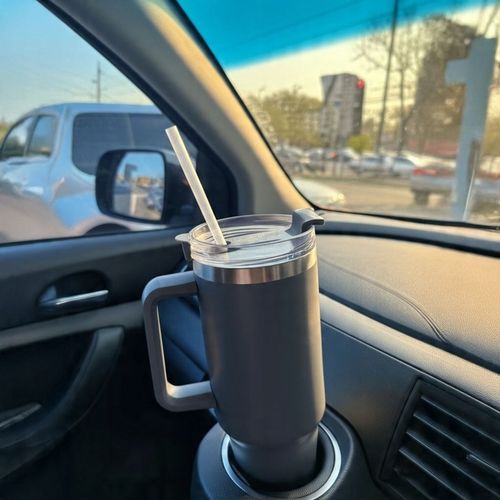 Kubek termiczny ze słomką próżniowy na kawę herbatę szary duży 1,2l na Arena.pl