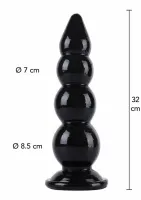 hidden desire extreme buttplug balls 32 cm - model xxl, pvc, czarny