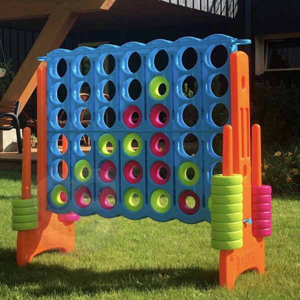 FEBER Gra Logiczna Strategiczna do Ogrodu Domu 4 Kółka w Linii Rzędzie Mega 4 in Line zdjęcie 10