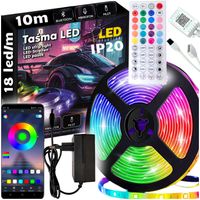 MOCNA TAŚMA LED RGB KOLOROWA WODOODPORNA 10M APLIKACJA BLUETOOTH PILOT