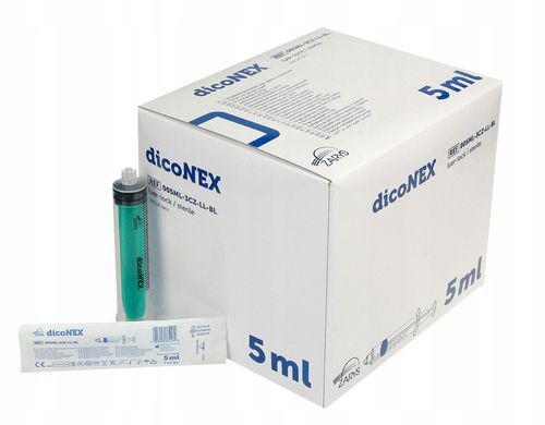 Strzykawki 3 częściowe luer lock 5 ml 100 sztuk na Arena.pl