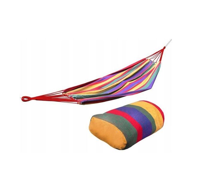 Hamak ogrodowy pojedynczy 80 x 200 cm Jednoosobowy zdjęcie 2