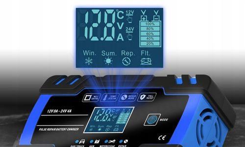 Prostownik AUTOMATYCZNY SAMOCHODOWY FUNKCJA NAPRAWY DO AKUMULATORÓW 12V 24V na Arena.pl