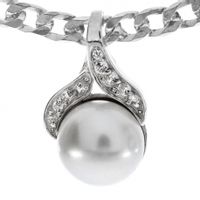 SREBRNY WISIOREK Z PERŁAMI HODOWLANYMI I CYRKONIAMI SREBRO PRÓBY 925