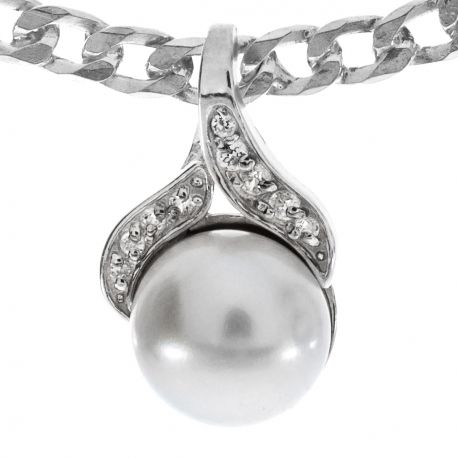 SREBRNY WISIOREK Z PERŁAMI HODOWLANYMI I CYRKONIAMI SREBRO PRÓBY 925 na Arena.pl