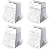 torebki ozdobne 10szt. t-5l set 18 białe grafika 10 x 16 x 6 cm