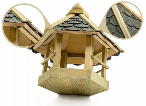 DUŻY KARMNIK DLA DZIKICH PTAKÓW SOLIDNY DOMEK BUDKA NA KARMA ZIARNO XXL na Arena.pl