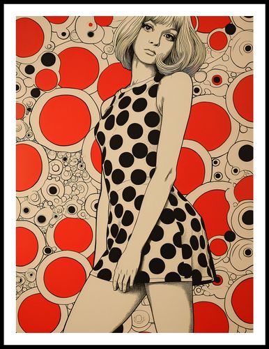 Plakat 60x80cm Czerwone Kropki na Arena.pl