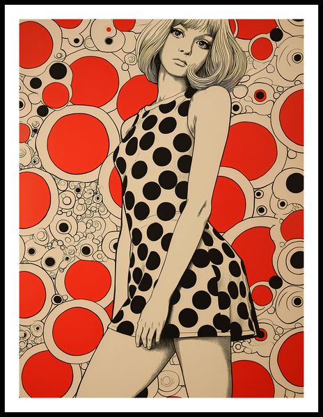 Plakat 60x80cm Czerwone Kropki zdjęcie 3