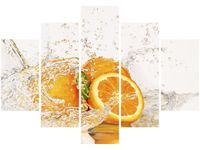 105CM 150CM OBRAZ 5 ELEM POMARAŃCZA WODZIE DRUK