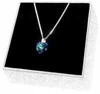 NASZYJNIK SREBRNY ŁAŃCUSZEK SERCE SWAROVSKI SREBRO PRÓBY 925 45cm W17