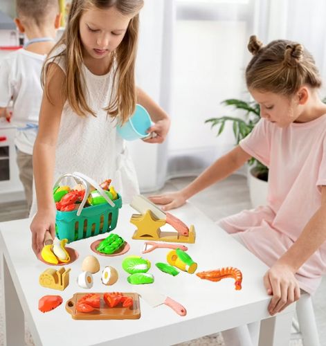 ZESTAW KUCHNIA SKLEP DLA DZIECI DO KROJENIA OWOCE WARZYWA NA RZEP KOSZYK na Arena.pl