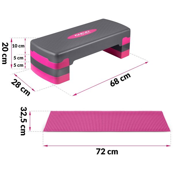 Step do ćwiczeń 3 stopnie NS-400 różowy zdjęcie 9