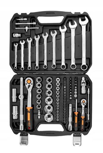 NEO TOOLS Klucze Nasadowe 85 el. 1/4, 1/2 CrV Zestaw Narzędzi Walizka na Arena.pl