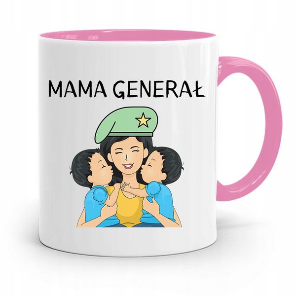 Kubek Różowy Prezent Dla Mamy Mama Generał Prezent Z Nadrukiem Ze Zdjęciem zdjęcie 1