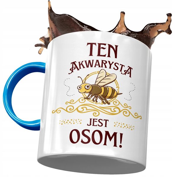 Kubek Błękitny Dla Akwarysty Ten Akwarysta Jest Z Nadrukiem Ze Zdjęciem zdjęcie 1