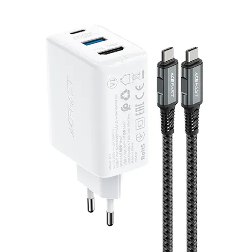 acefast 2w1 ładowarka sieciowa gan 65w usb typ c / usb, adapte na Arena.pl