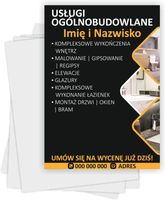 Ulotki A4 reklamowe firmowe 100szt dużo wzorów USŁUGI OGÓLNOBUDOWLANE