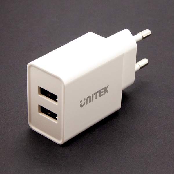 Unitek Ładowarka 2*USB-A 12 W biała zdjęcie 3