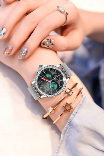 SMARTWATCH DAMSKI ZEGAREK Z FUNKCJĄ ROZMOWY NX1 SILVER MENU PL na Arena.pl