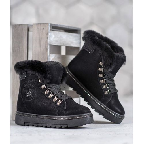 Sznurowane Czarne Botki r.36 na Arena.pl