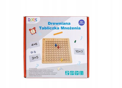 DREWNIANA TABLICZKA MNOŻENIA UKŁADANKA MONTESSORI LICZYDŁO na Arena.pl