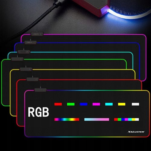 PODKŁADKA POD MYSZKĘ RGB LED GAMINGOWA DUŻA SZEROKA XMASTER XXL na Arena.pl