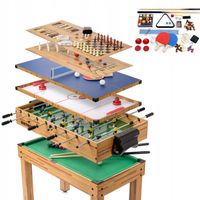 STÓŁ DO GRY WIELOFUNKCYJNY 10w1+2 gry gratis METEOR piłkarzyki bilard