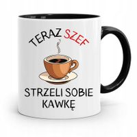 Kubek Czarny Prezent Szef Strzeli Sobię Kawkę Z Nadrukiem Ze Zdjęciem
