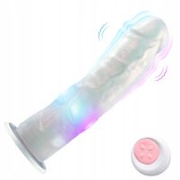 Dildo z Przyssawką Analne Wibrator 4 Tryby Oświetlenia 10 Trybów Wibracji