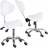 Taboret kosmetyczny fryzjerski z oparciem hoker siodło SPA stołek