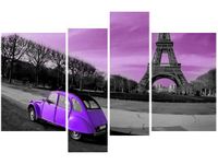 130CM 85 OBRAZ 4 ELEM CYTRYNA FIOLECIE ŚCIENNY