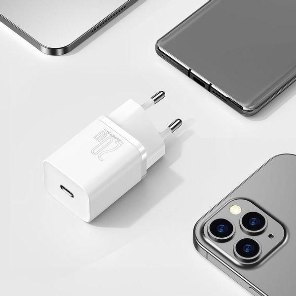 BASEUS SZYBKA ŁADOWARKA SIECIOWA INTELIGENTNA KOSTKA USB C 20W 3A +KABEL IP zdjęcie 2
