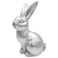KRÓLIK WIELKANOCNY DUŻY SREBRNY DEKORACJA ŚWIĄTECZNA FIGURKA OZDOBA 40 cm
