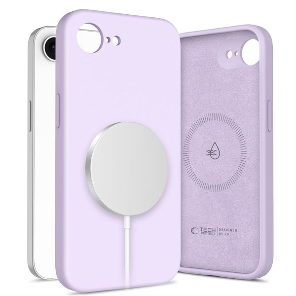 Etui Tech-Protect Liquid Silicone MagSafe DO iPhone 16E Fioletowe zdjęcie 1