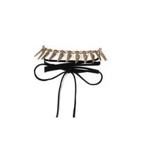 naszyjnik choker złote piórka n519