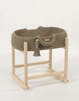 Kosz Mojżesza BOHO bawełniany nosidełko dla lalek z drewnianą kołyską