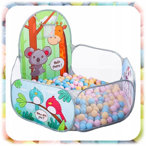 KOLOROWY SUCHY BASEN NAMIOT NA KULKI DLA DZIECI KOJEC Z KOSZEM na Arena.pl